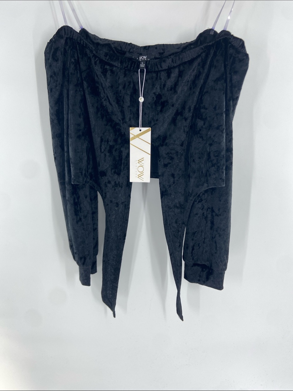 WOW Couture Black Off the Shoulder Blouse Size L NWT